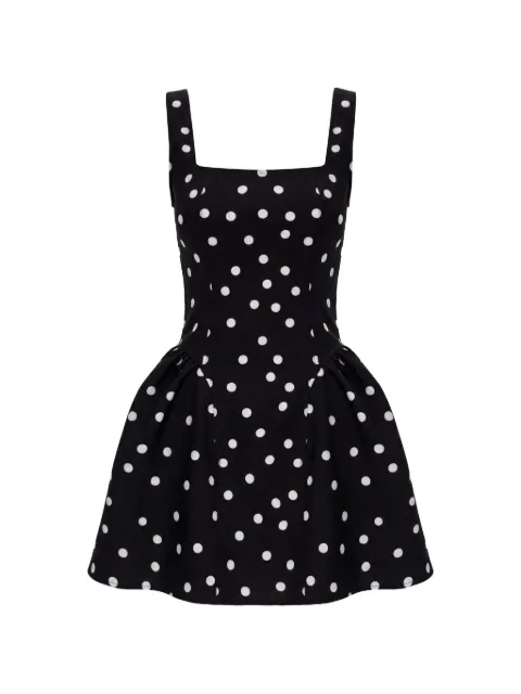HAMZA polka-dot lace-up mini dress