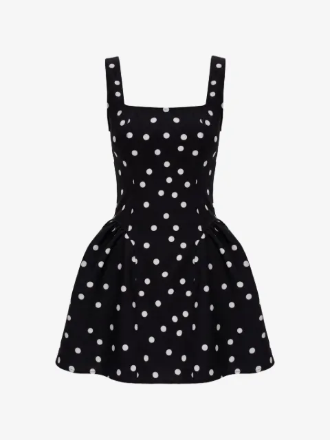 HAMZA polka-dot lace-up mini dress