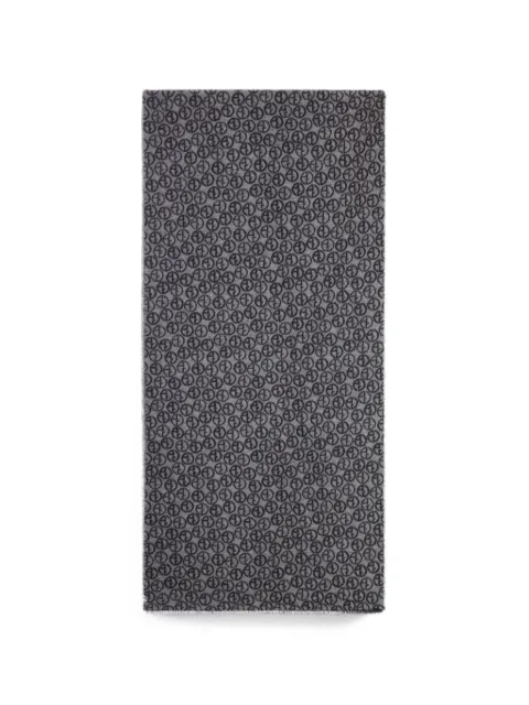 Giorgio Armani logo-monogram frayed scarf