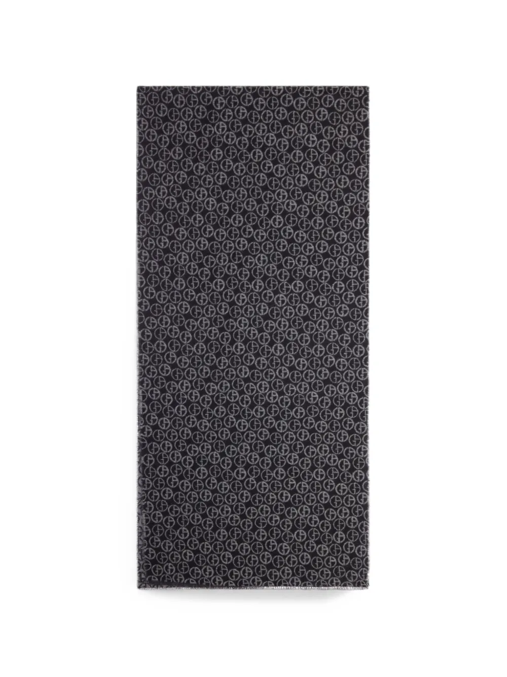 Giorgio Armani Sjaal met logo-monogram en franje Zwart