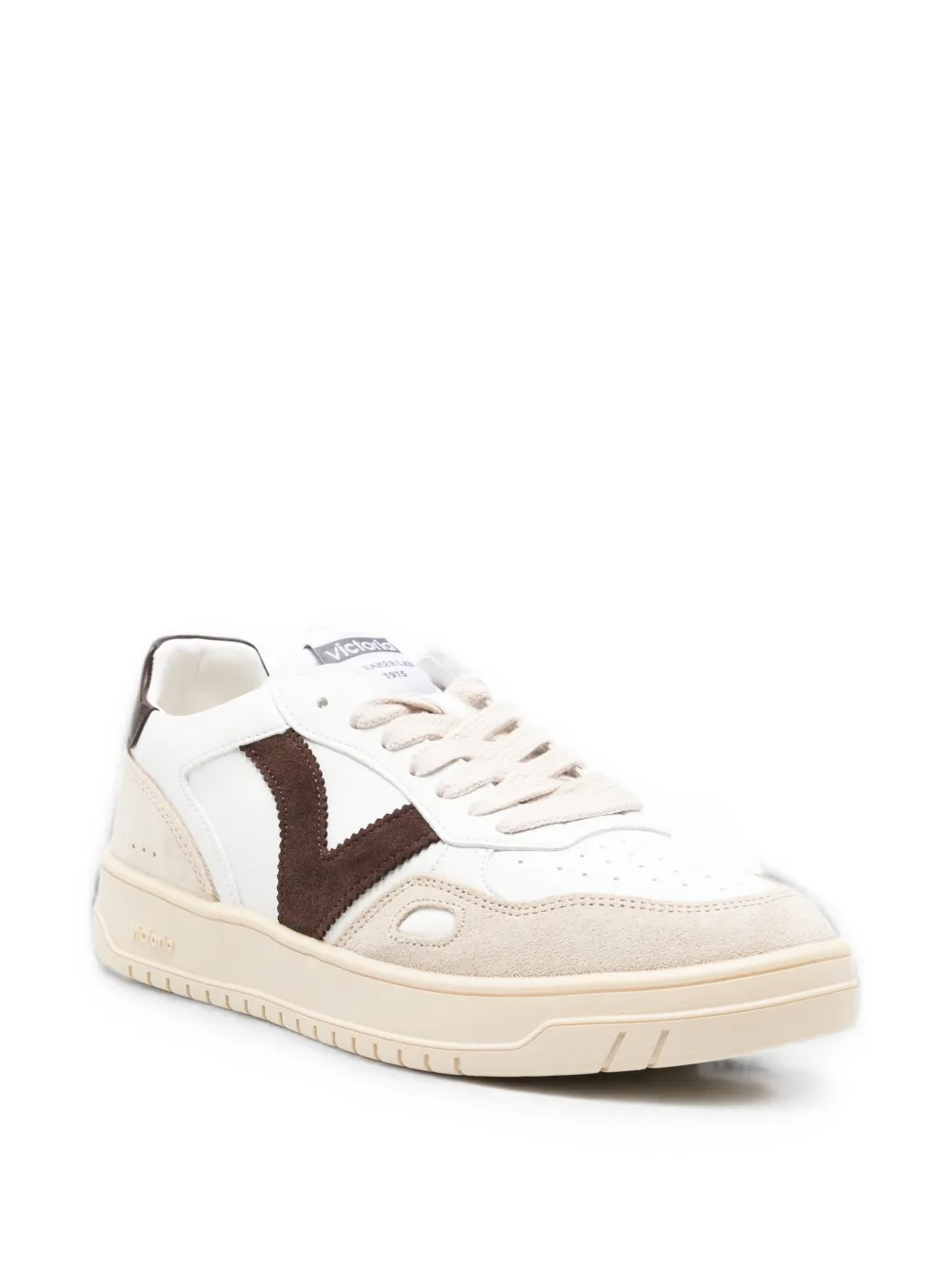 Victoria Leren sneakers met vlakken Wit