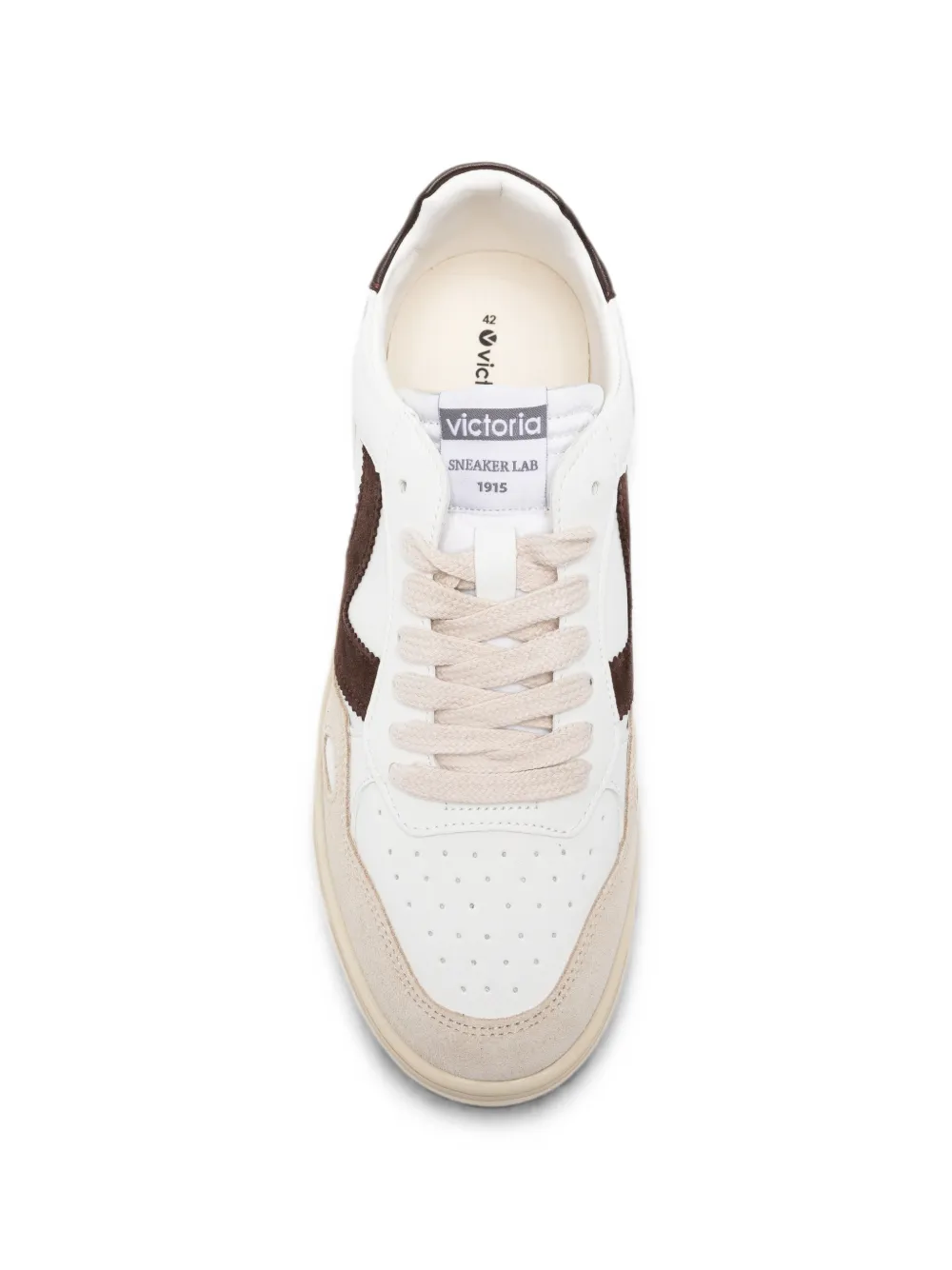 Victoria Leren sneakers met vlakken Wit