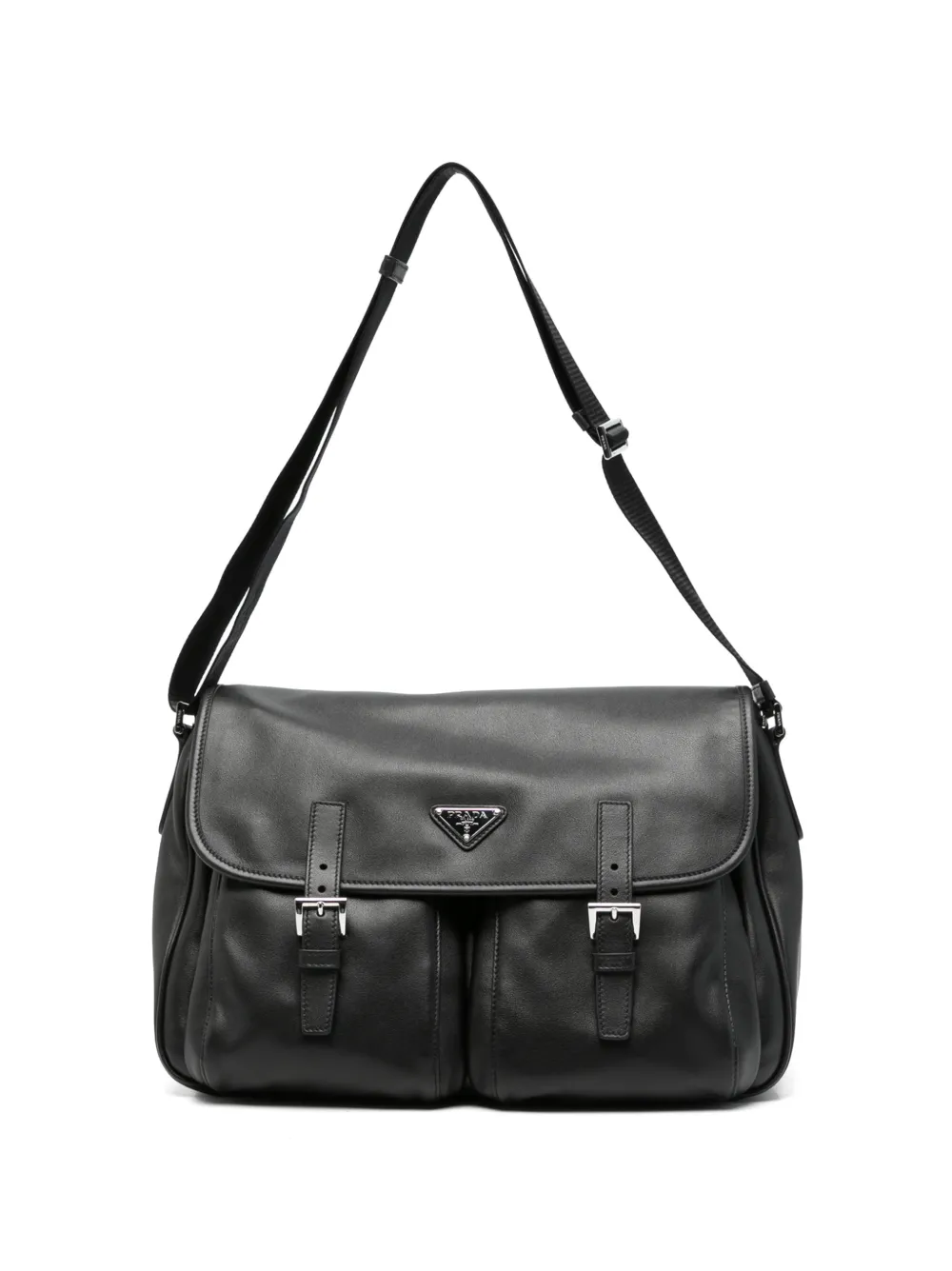 Prada Re-Nylon leather shoulder bag - Nero