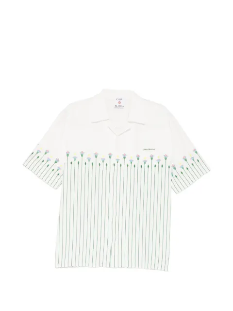 Casablanca chemise manches courtes rayée à fleurs