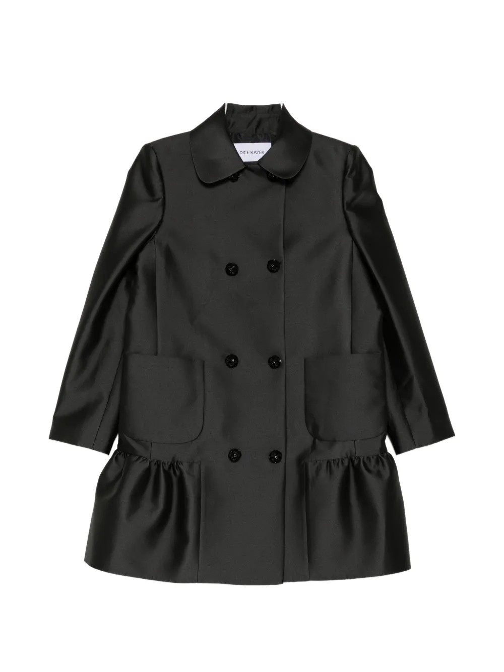 Dice Kayek sequin-embellished ruffled coat - Schwarz