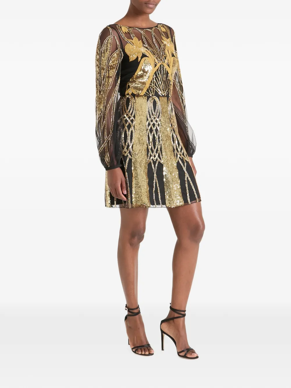 Temperley London Perseus mini-jurk verfraaid met pailletten Zwart