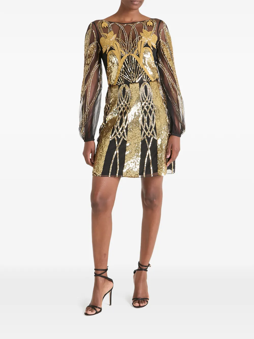 Temperley London Perseus mini-jurk verfraaid met pailletten Zwart