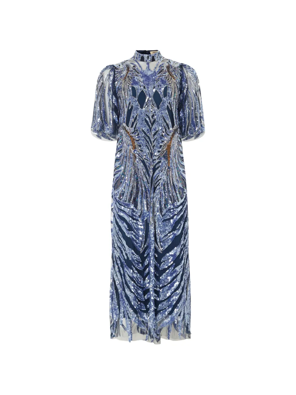 Temperley London Abito midi Ambrose con paillettes - Blu