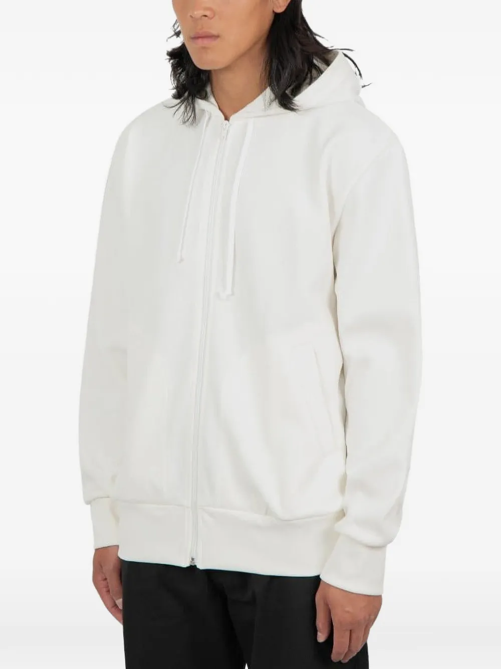 Comme des Garçons Homme Double Pixel hoodie met logo-patch en rits Wit