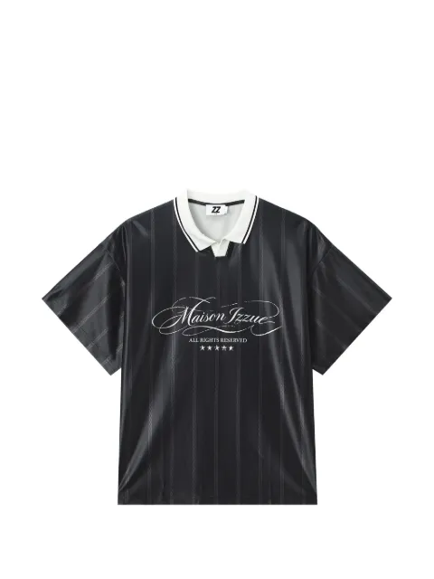 izzue logo-print striped t-shirt