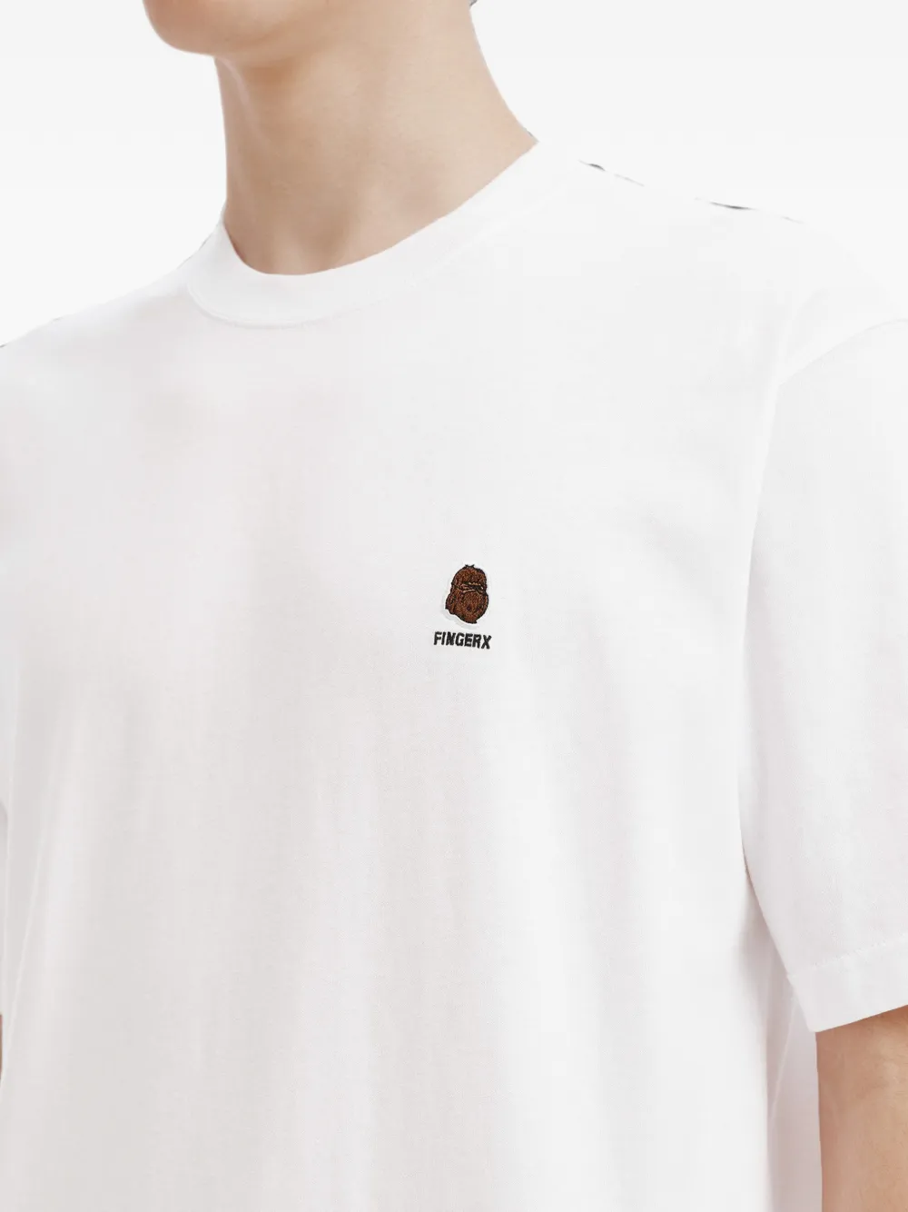 FINGERCROXX T-shirt met geborduurd logo en patch detail Wit