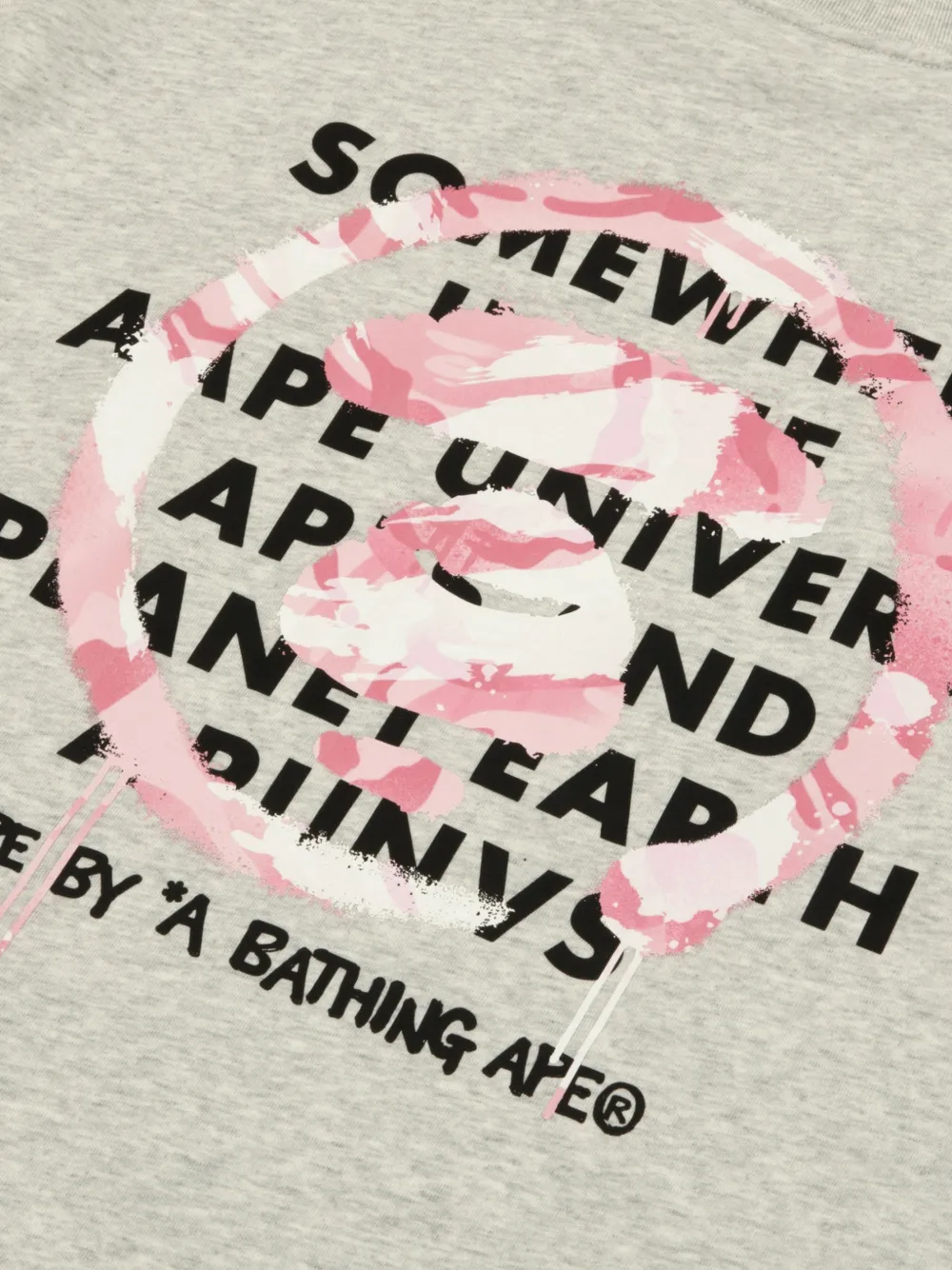 AAPE BY *A BATHING APE T-shirt met Moonface-print Grijs