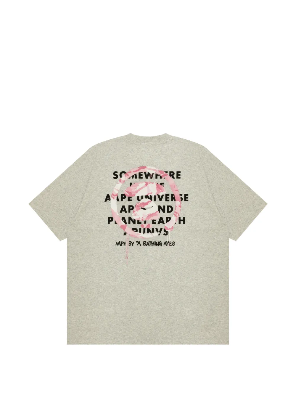 AAPE BY *A BATHING APE T-shirt met Moonface-print Grijs