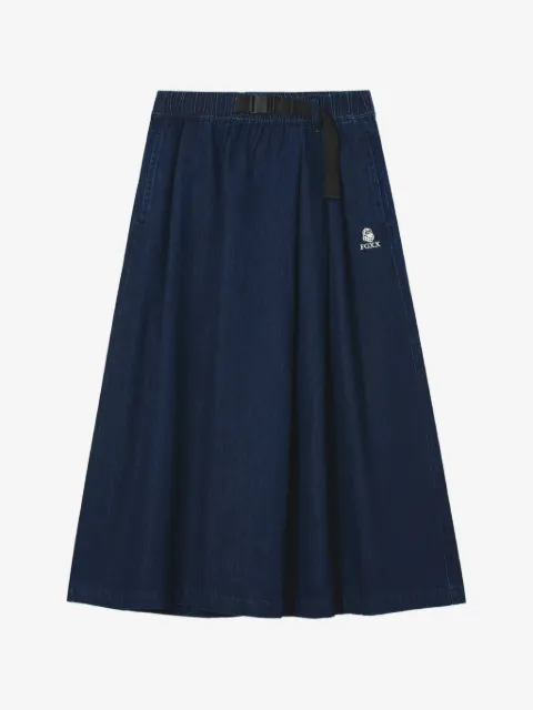 FINGERCROXX logo-embroidered buckled skirt