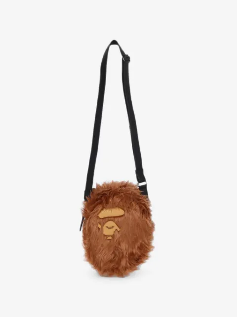 A BATHING APE® Ape Head faux-fur messenger bag
