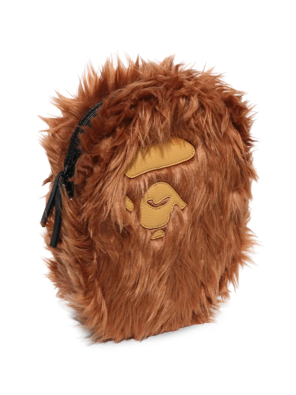 A BATHING APE Head messengertas van imitatiebont Bruin