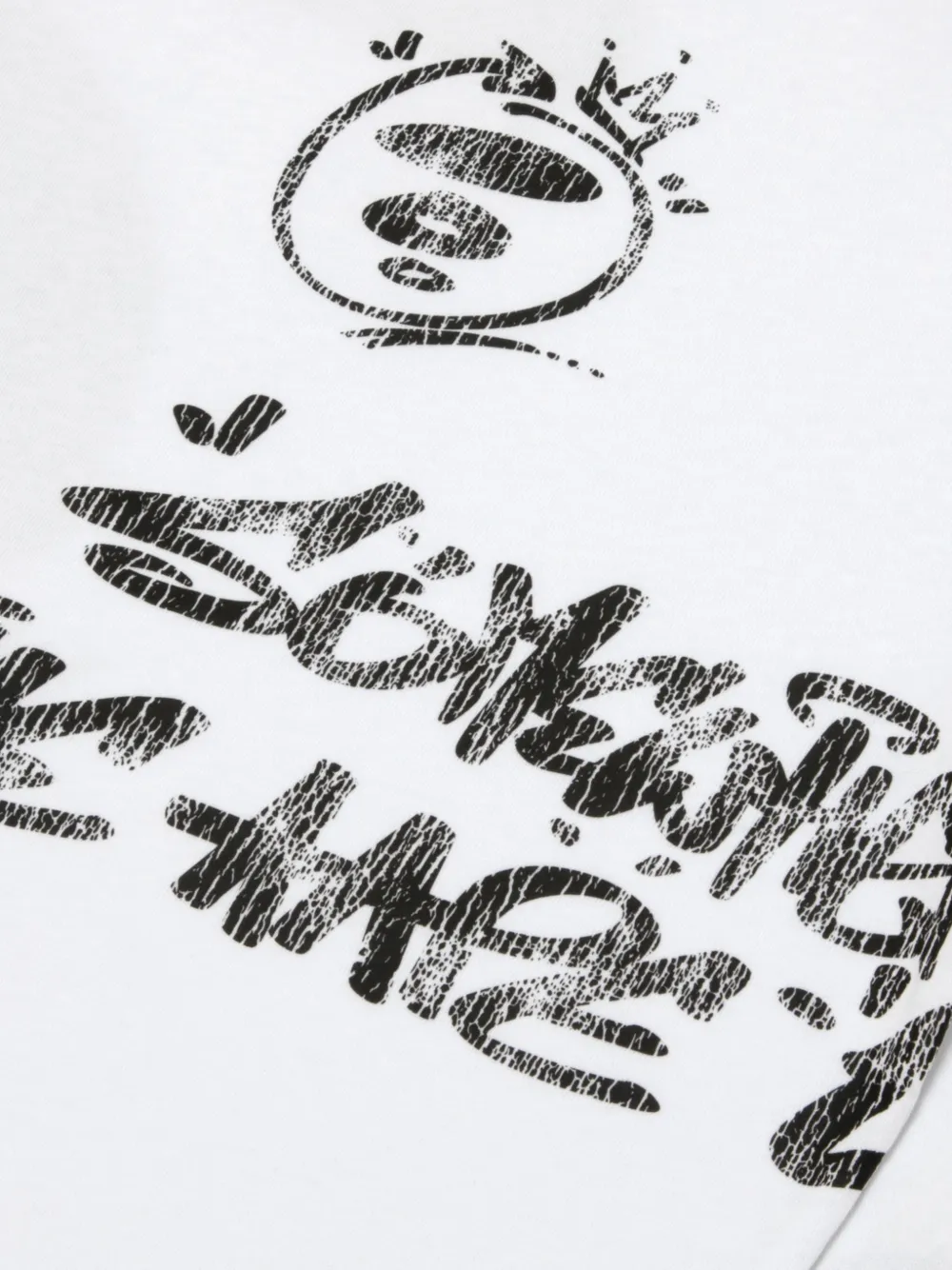 AAPE BY *A BATHING APE T-shirt met Moonface-print Wit