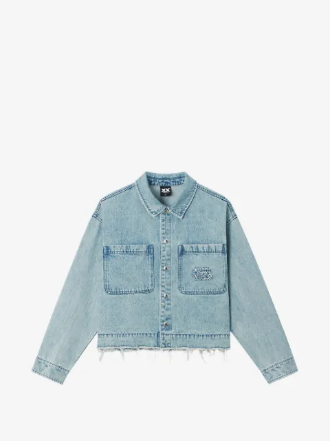 FINGERCROXX raw-cut denim shirt
