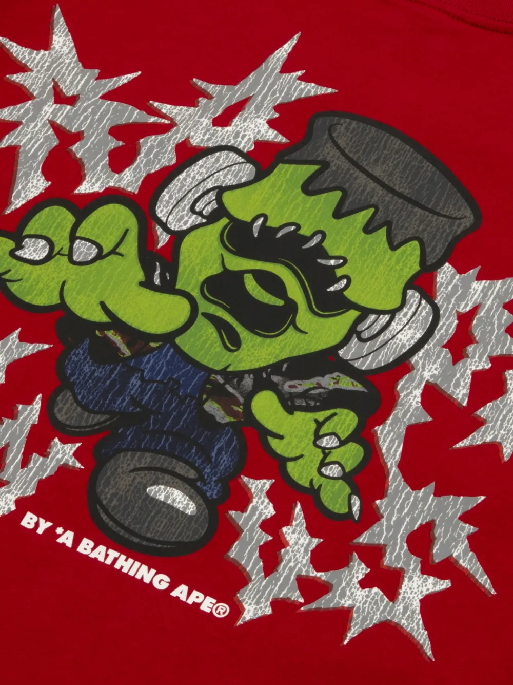 AAPE BY *A BATHING APE T-shirt met Moonface-print en grafische print Rood