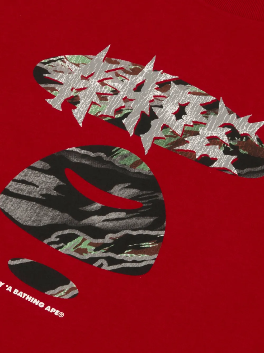 AAPE BY *A BATHING APE T-shirt met Moonface-print en grafische print Rood