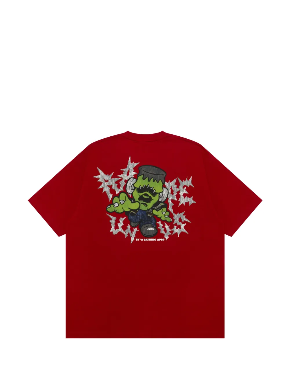 AAPE BY *A BATHING APE T-shirt met Moonface-print en grafische print Rood