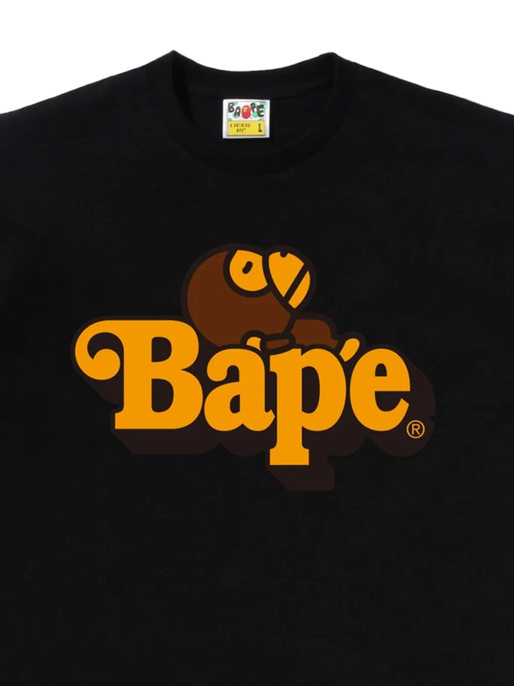 A BATHING APE Milo on Bape T-shirt Zwart