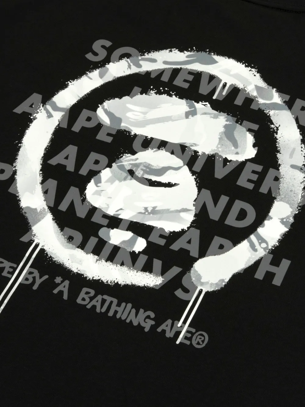 AAPE BY *A BATHING APE AAPEUNVS katoenen T-shirt met logo-print Zwart