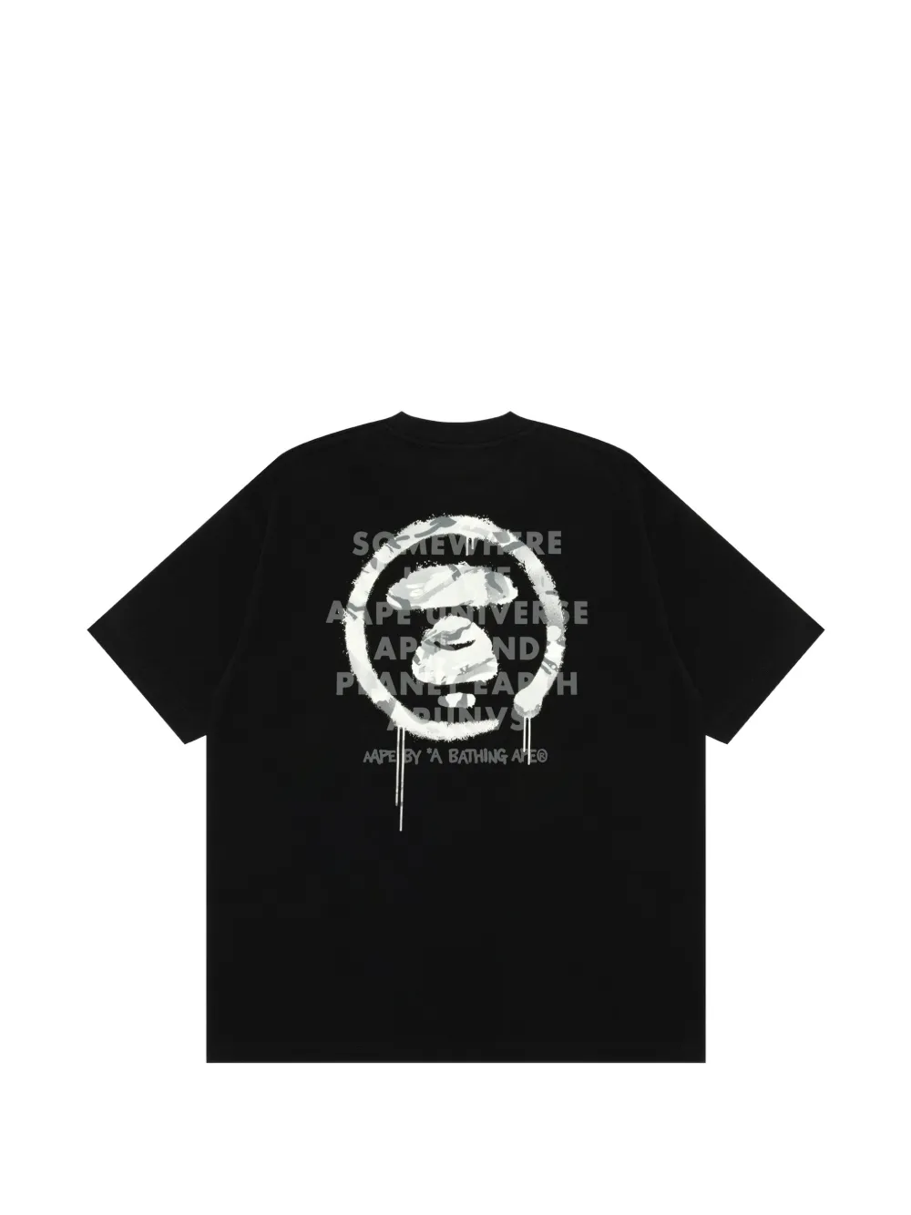 AAPE BY *A BATHING APE AAPEUNVS katoenen T-shirt met logo-print Zwart
