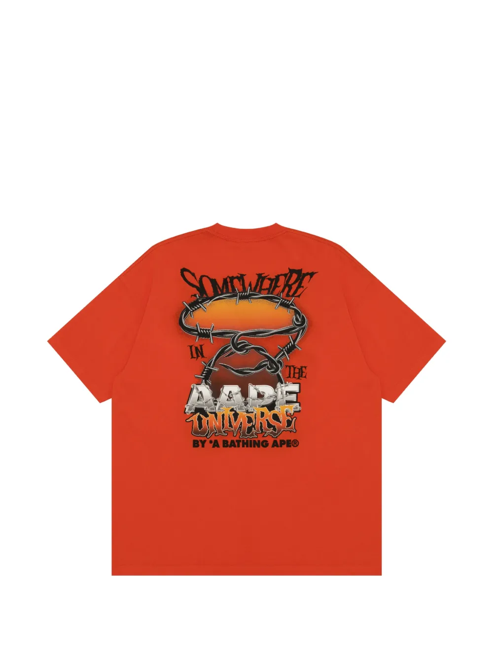 AAPE BY *A BATHING APE AAPEUNVS T-shirt met grafische print Oranje