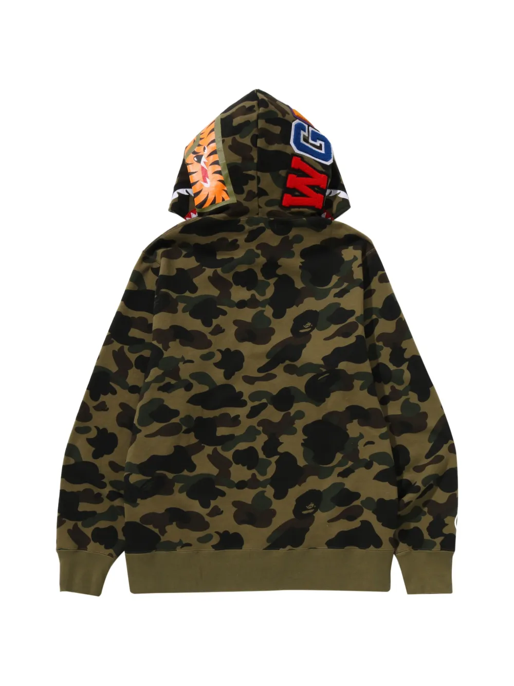 A BATHING APE 1St Camo Shark hoodie met rits Groen