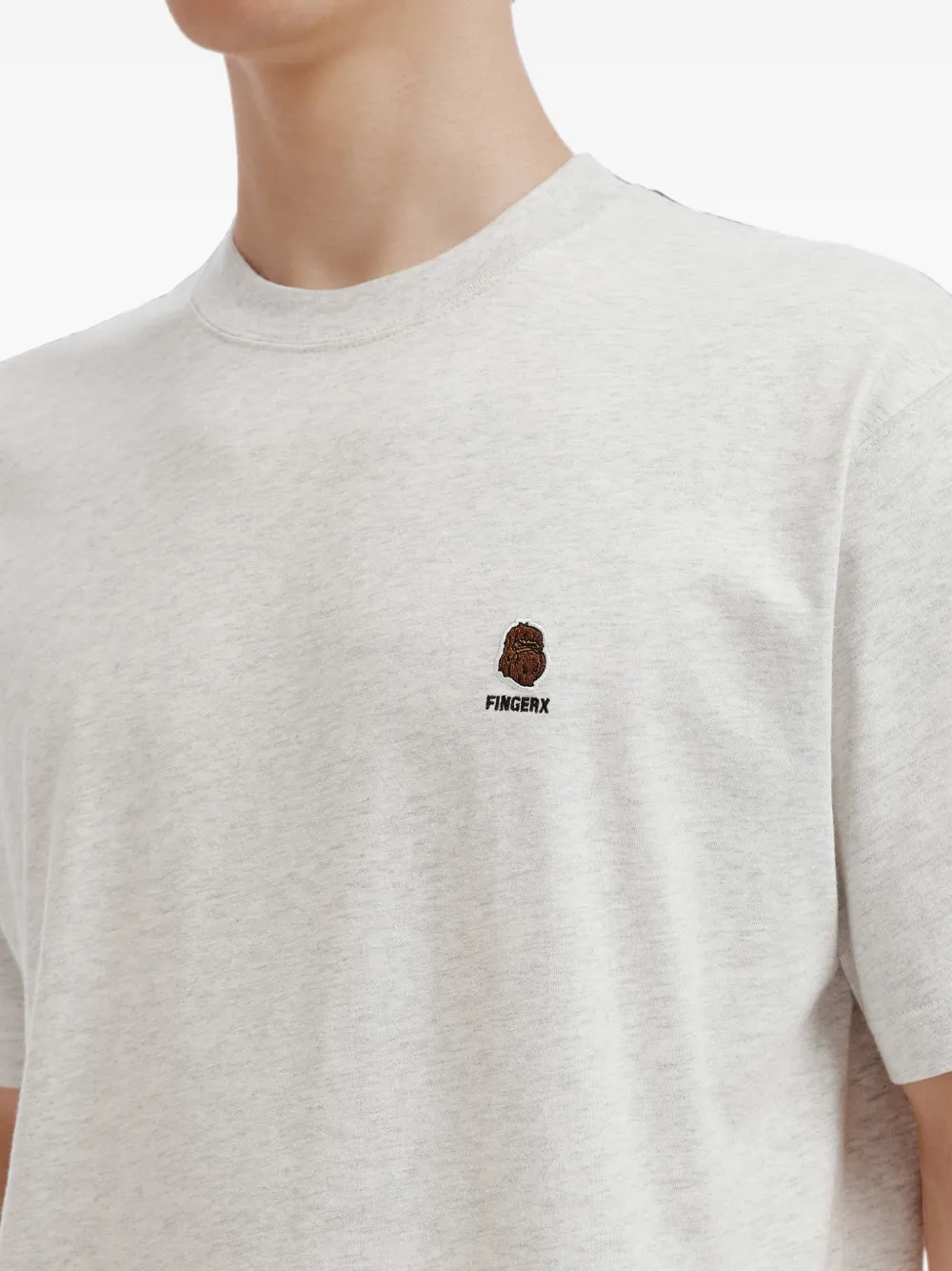 FINGERCROXX T-shirt met geborduurd logo Grijs