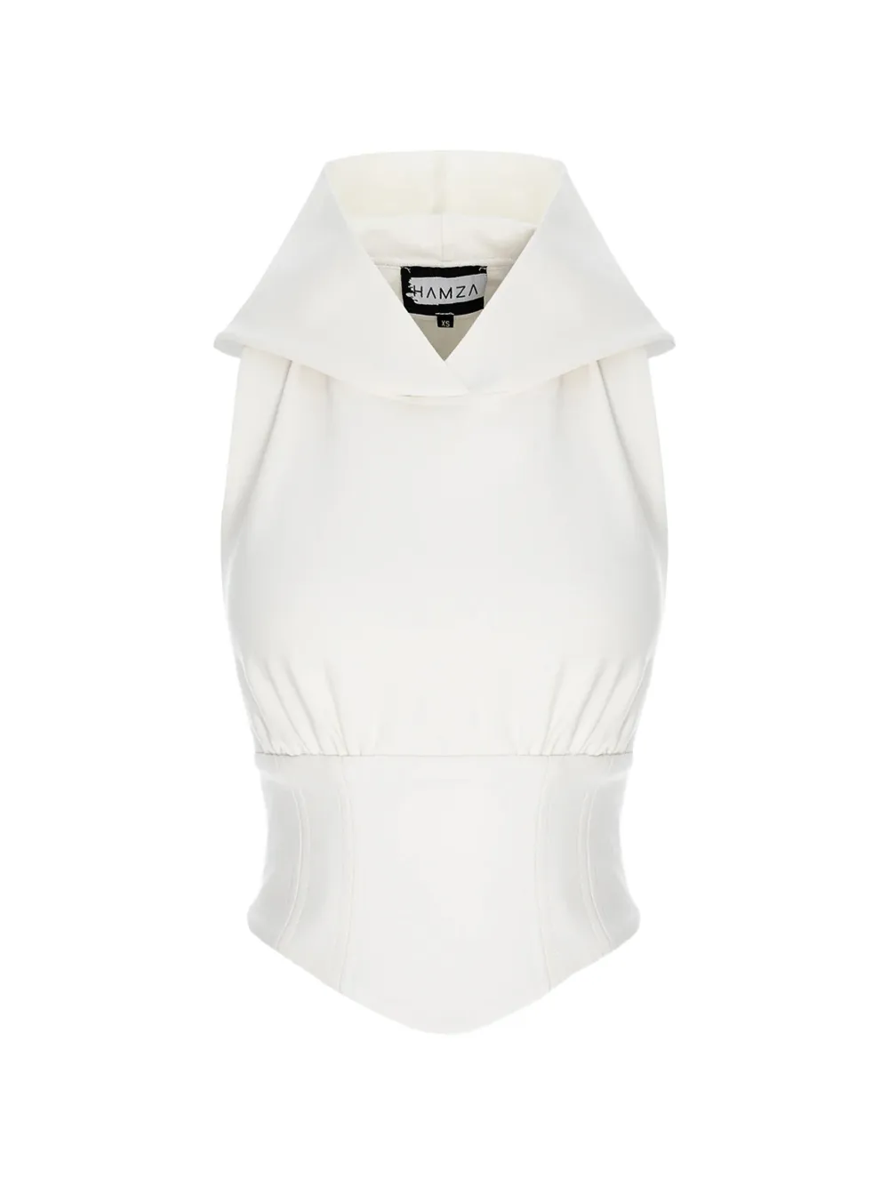 HAMZA Franci hooded corset-style top