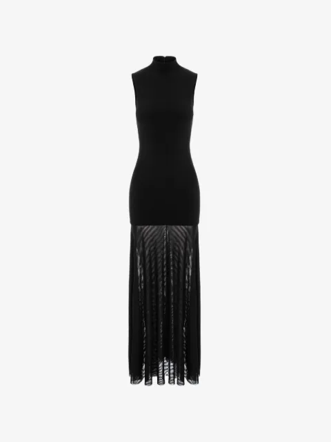 HAMZA Sardinia mesh-panel maxi dress