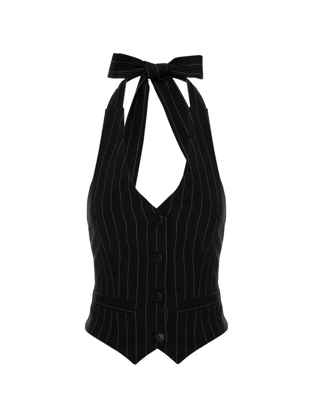 HAMZA Kimi striped halterneck vest - Nero