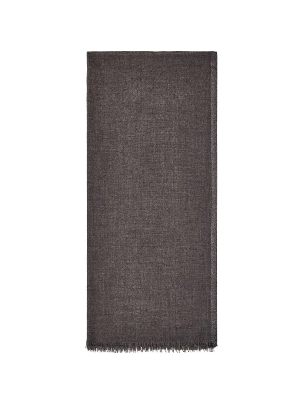 Giorgio Armani herringbone-pattern fringed scarf - Grigio