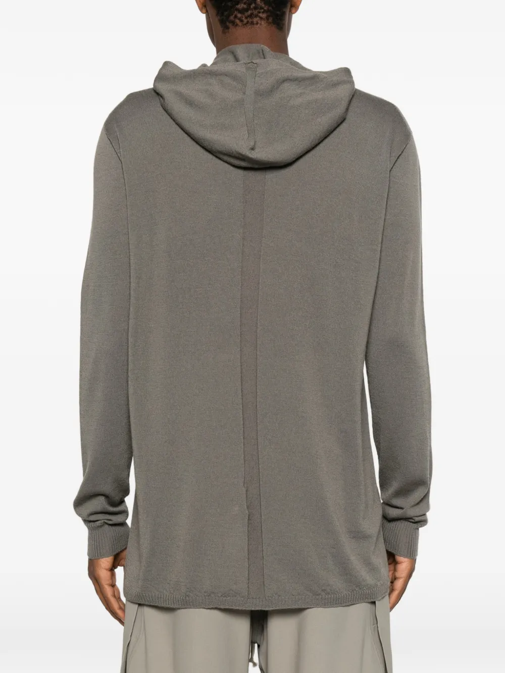 Rick Owens Oversized fijngebreide hoodie Grijs