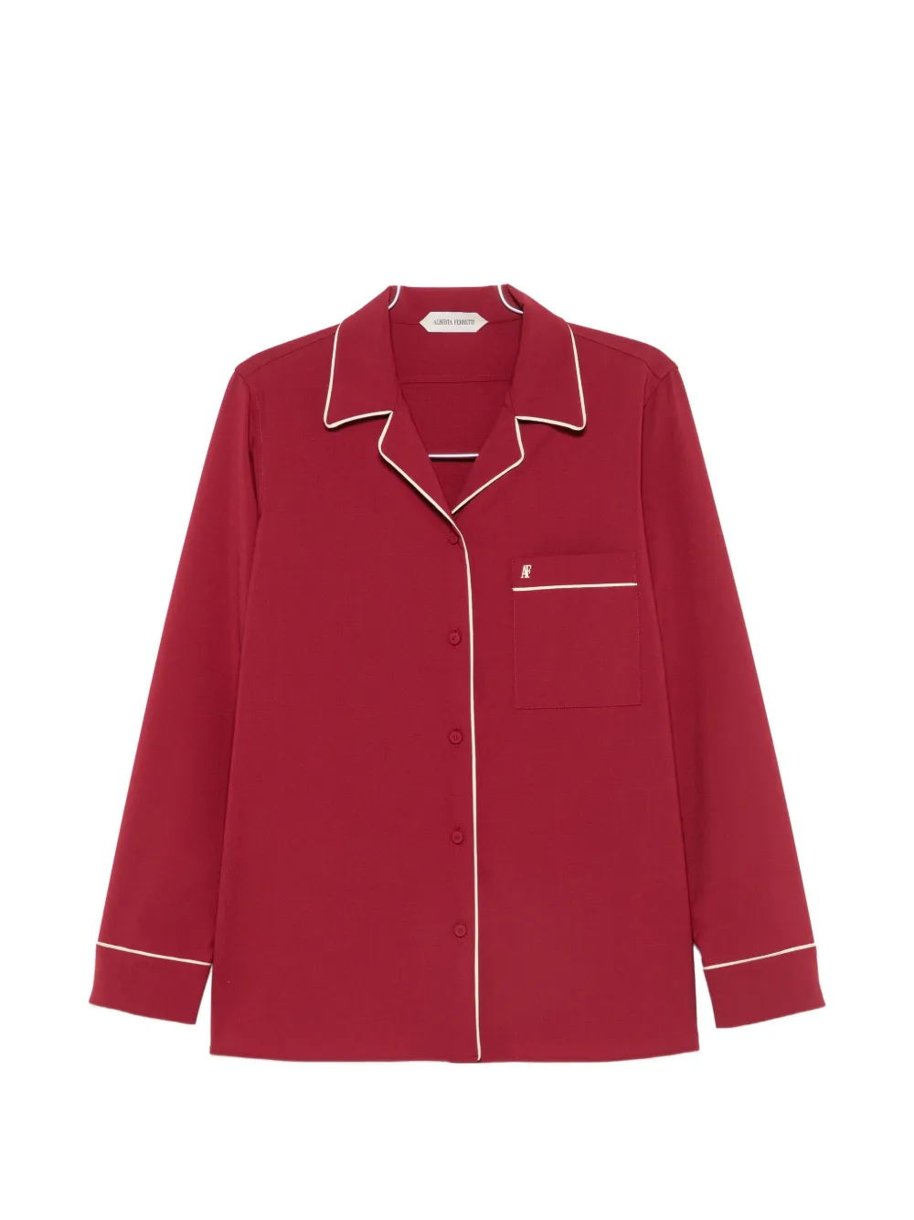 Alberta Ferretti contrast-trim chest-pocket shirt - Rot