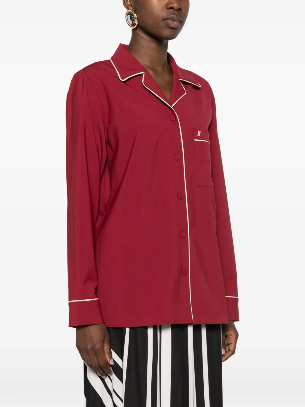 Alberta Ferretti Blouse met contrasterende afwerking Rood