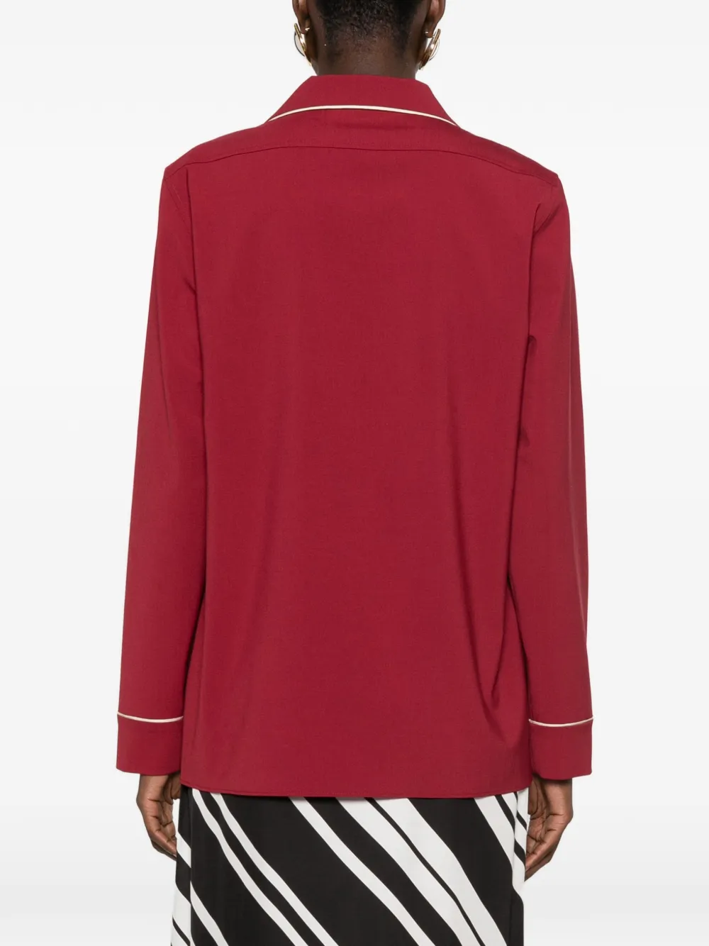 Alberta Ferretti Blouse met contrasterende afwerking Rood