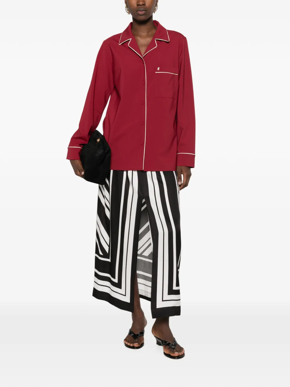 Alberta Ferretti Blouse met contrasterende afwerking Rood