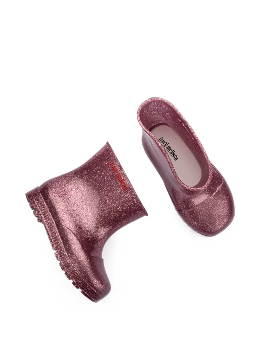 Mini Melissa Enkellaarzen met glitter Roze