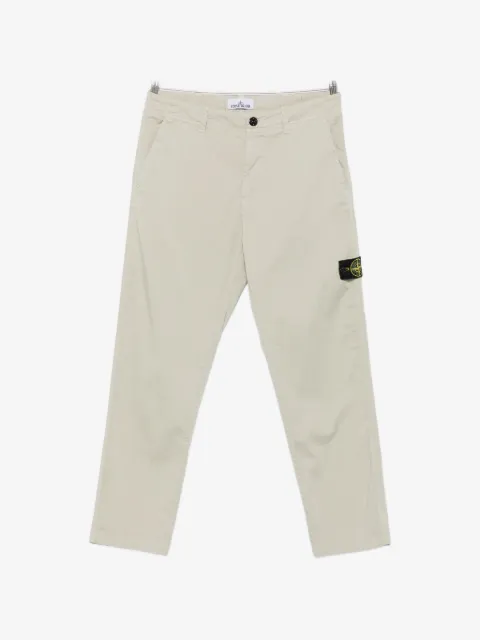Stone Island logo-patch straight-leg trousers