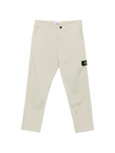 Stone Island logo-patch straight-leg trousers