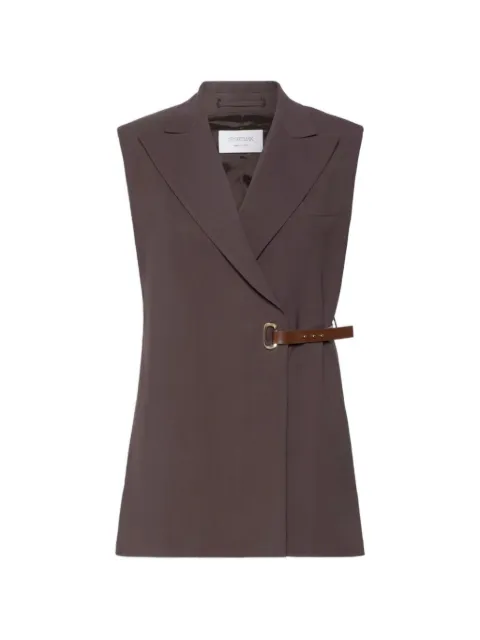 Sportmax sleeveless stretch viscose blazer - chocolate