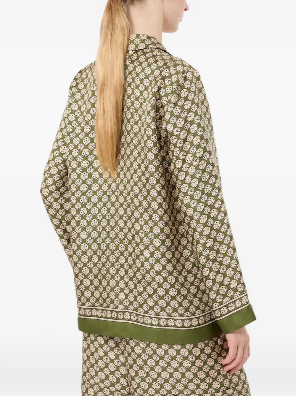 'S Max Mara Zijden overhemd met geometrische print Groen