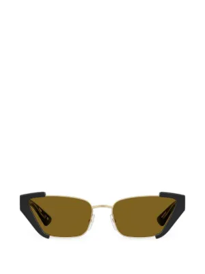 Miu Miu Eyewear Óculos De Sol Retangular | Prateado | FARFETCH BR