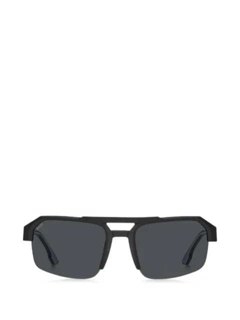 BOSS black sunglasses with temple insert and logo