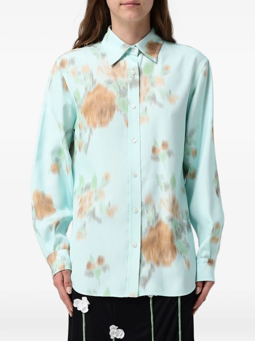 Moschino floral-pattern shirt - Blau