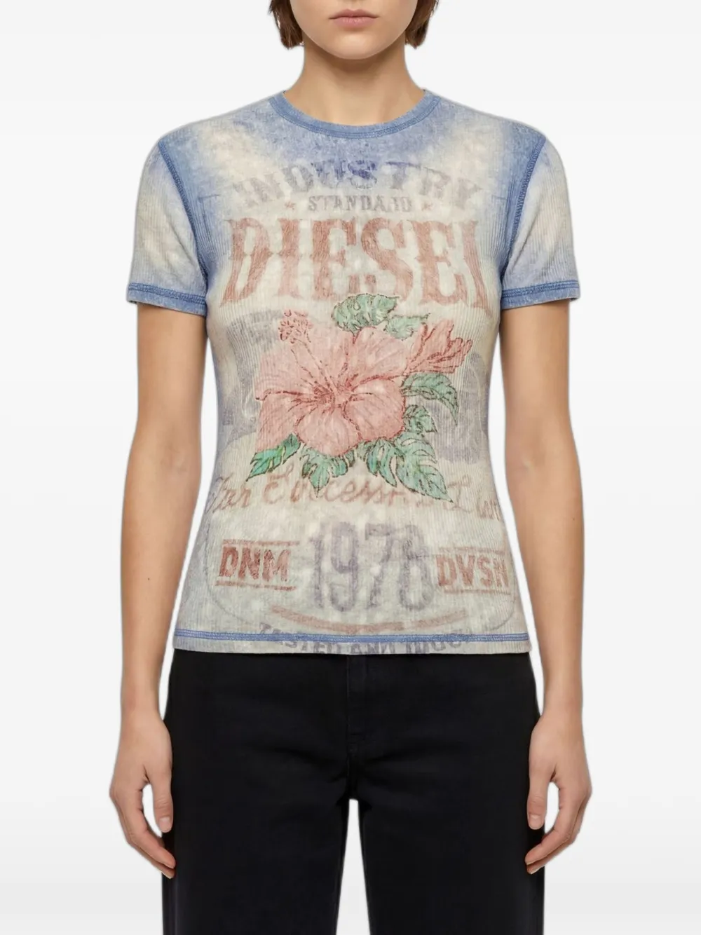 Diesel floral-print T-shirt - Toni neutri