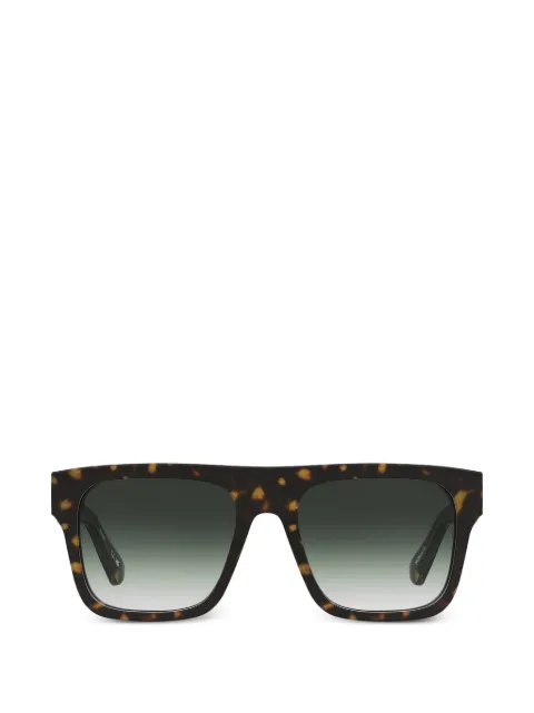 Moschino tortoiseshell-effect rectangle-frame sunglasses
